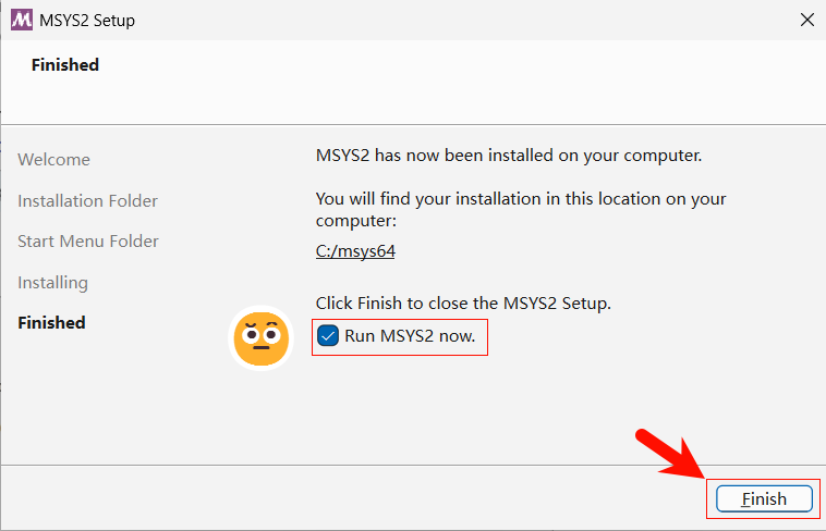 MSYS2 安装步骤：完成